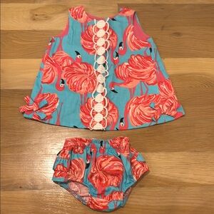 Flamingo Print Kids Dress Set | Lily Pulitzer